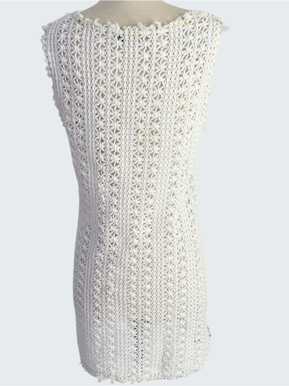 Free People Beach Thrifty Eyes White Crochet Beachy Boho Mini Dress Women’s M - Picture 7 of 10